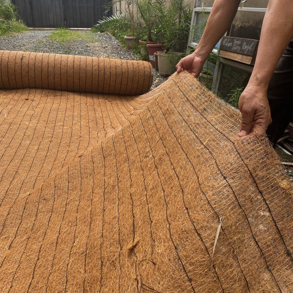 Geotextil de fibra de banano y fibra de coco